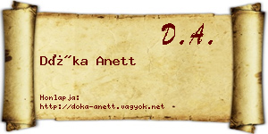 Dóka Anett névjegykártya